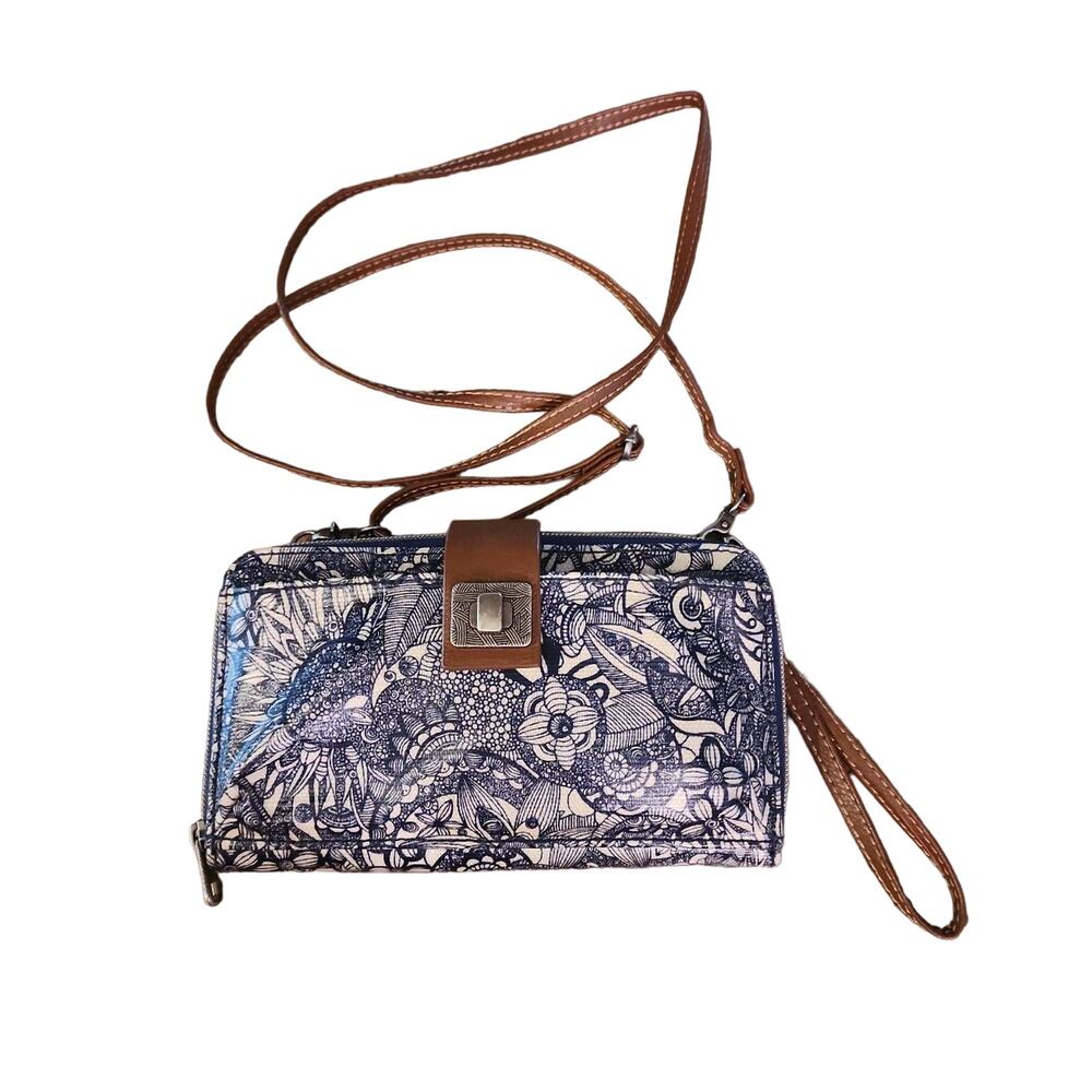 Sakroots Crossbody Purse Wristlet Blue‎